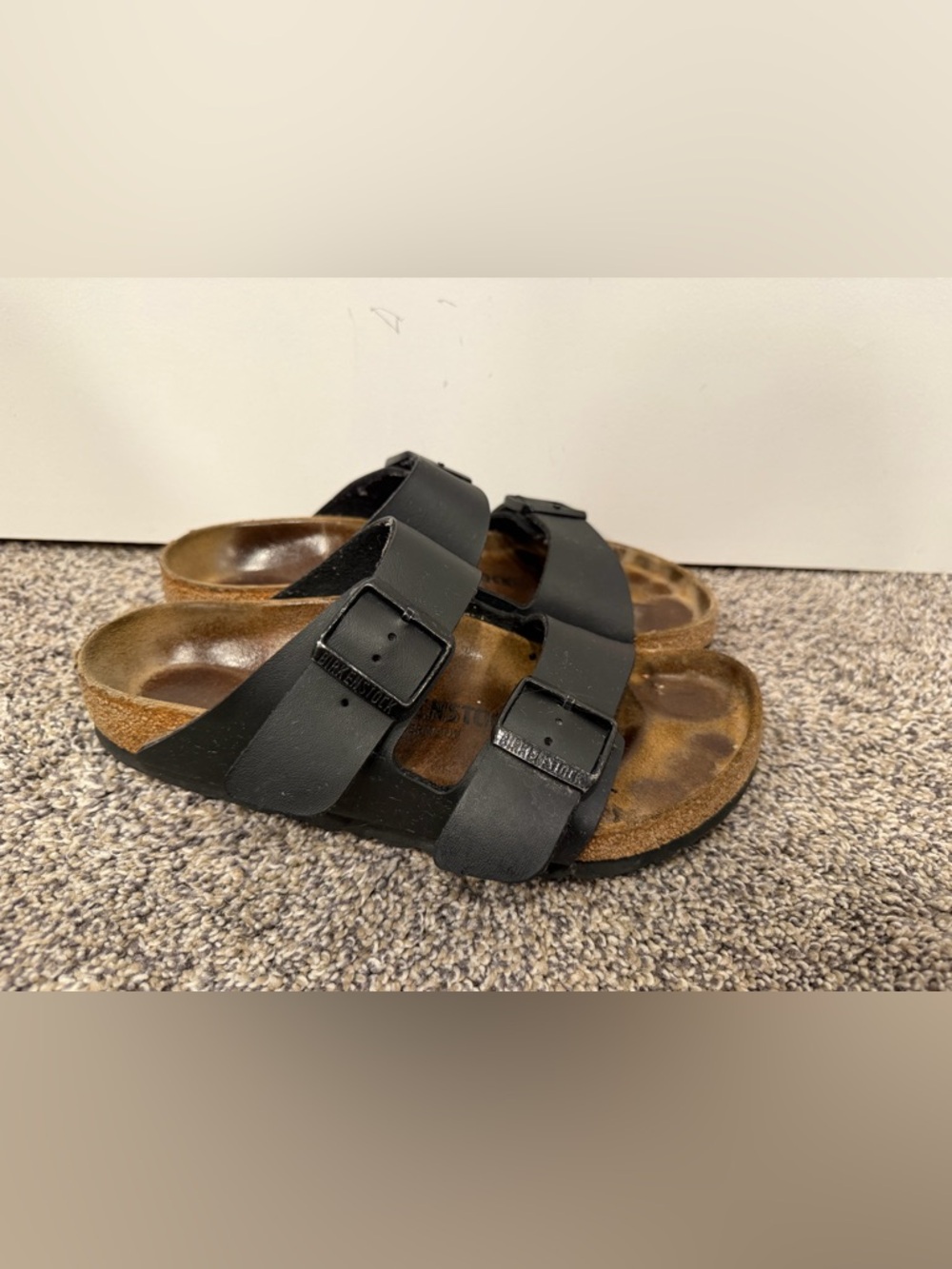 Birkenstock Black Two-Strap Slide Sandals size 37